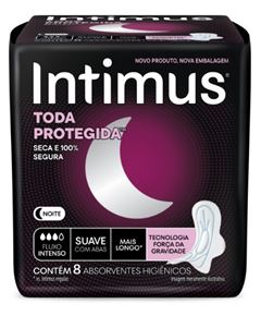 Absorvente Intimus Gel Noturno Com Abas Cobertura Suave 8  UN