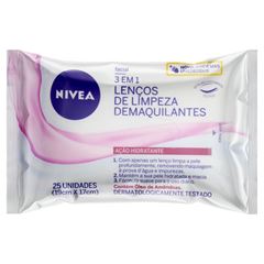 Lenço De Limpeza Demaquilante Nivea Rosa 3 Em 1 Com 25  UN