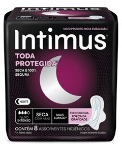 Absorvente Intimus Gel Noturno Com Abas Cobertura Seca 8  UN