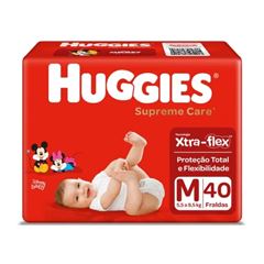 Fralda Descartável Huggies Supreme Extra Mega Tamanho M  40  UN