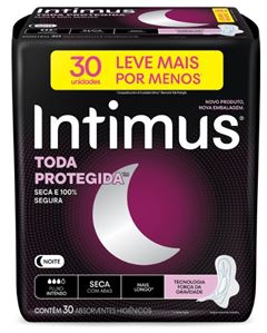Absorvente Intimus Gel Noturno Seca Com Abas Leve Mais Pague Menos 30  UN