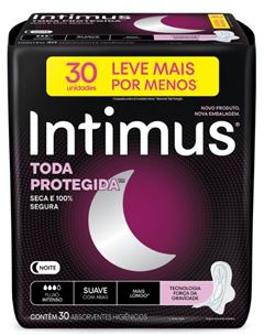 Absorvente Intimus Gel Noturno Suave Com Abas Leve Mais Pague Menos 30  UN