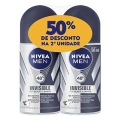 Desodorante Roll-On Nivea Black & White Men Pack Com 2 Unidades Leve Mais Pague Menos
