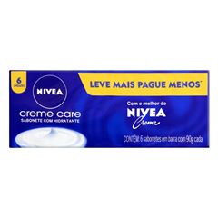 Sabonete Nivea Hidratante Creme Care 6  UN De 90 Gramas Leve Mais Pague Menos