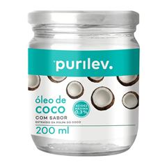 Óleo de Coco Purilev com Sabor Vidro 200 ML