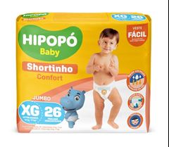 Fralda Descartável Hipopó Amarradinhos Shortinho Jumbo Tamanho XG