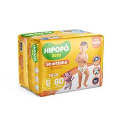 Fralda Descartável Hipopó Amarradinhos Shortinho Mega Tamanho Grande