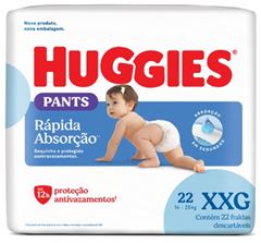 Fralda Descartável Huggies Tripla Proteção Roupinha Tamanho XXG Mega 22  UN