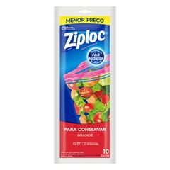 Saco Ziploc Armazenamento Grande com 10  UN