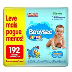 Toalha Umedecida Babysec Ultra Leve 4 Pague 3 de 48  UN