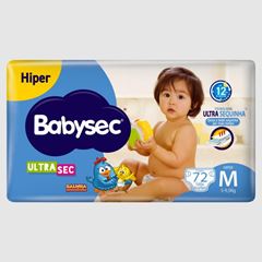 Fralda Babysec Ultra Hiper Tamanho M  2  UN de 72  UN