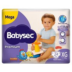 Fralda Babysec Premium Mega Tamanho XG 24  UN