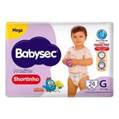Fralda Babysec Shortinho Mega Tamanho G 6  UN de 24  UN