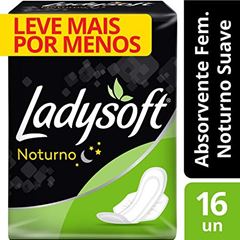Absorvente Ladysoft Noturno Suave Com Abas 24  UN de 16  UN