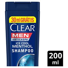 Shampoo Clear Men Ice Cool Mentol 200 ML Leve Mais Pague Menos