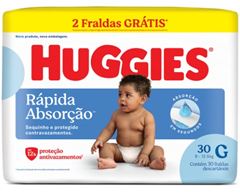 Fralda Descartável Huggies Tripla Proteção Meguinha Tamanho G 30  UN