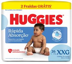 Fralda Descartável Huggies Tripla Proteção Meguinha Tamanho XXG 26  UN