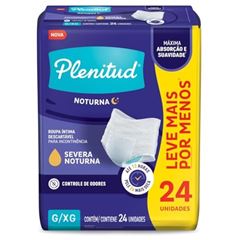 Fralda Descartável Plenitud Roupinha Confort Noturna Tamanho Grande/Extra Grande 24  UN