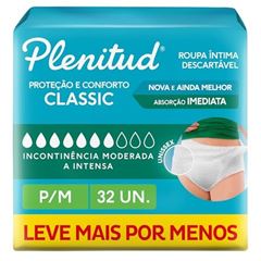 Fralda Descartável Roupinha Plenitud Classic Tamanho P Médio 32  UN