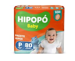 Fralda Descartável Hipopó Baby Hiper Tamanho P 80  UN