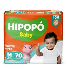 Fralda Descartável Hipopó Baby Hiper Tamanho M  70  UN