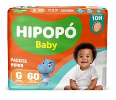 Fralda Descartável Hipopó Baby Hiper Tamanho G 60  UN
