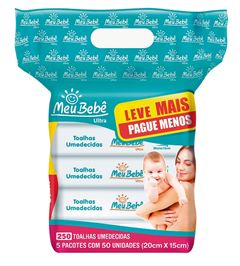 Toalha Umedecida Meu Bebê Ultra com 250 Unidades
