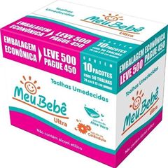 Toalha Umedecida Meu Bebê Ultra com 500 Unidades