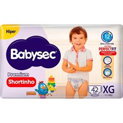 Fralda Babysec Shortinho Hiper Tamanho XG 2  UN de 42  UN
