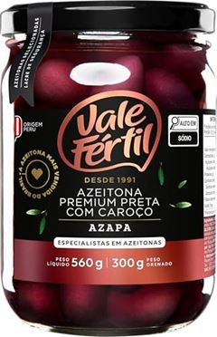 Azeitona Verde Vale Fértil Premium Azapa 300 Gramas