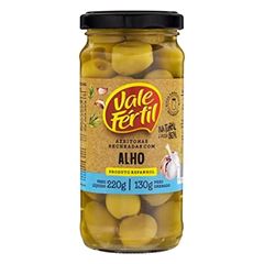Azeitona Verde Vale Fértil com Alho 130 Gramas