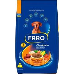 Ração Faro Cão Adulto Mini Pedaços Carne, Frango e Vegetais 20 Quilogramas