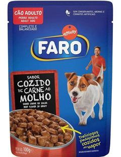 Ração Faro Cão Adulto Todos Tamanhos Sachet Carne 85 Gramas
