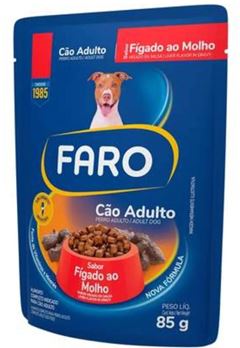 Ração Faro Cão Adulto Todos Tamanhos Sachet Fígado 85 Gramas