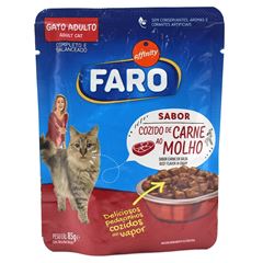 Ração Faro Gato Adulto Sachet Carne 85 Gramas