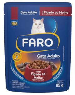 Ração Faro Gato Adulto Sachet Fígado 85 Gramas