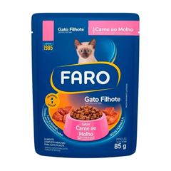 Ração Faro Gato Filhote Sachet Carne 85 Gramas