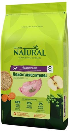Ração Guabi Natural Cão Adulto Médio Frango e Arroz 20 Quilogramas