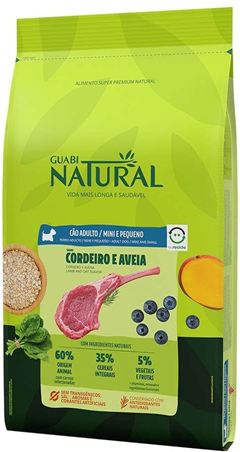 Ração Guabi Natural Cão Adulto Mini E Pequeno Porte Cordeiro/Aveia 10kg