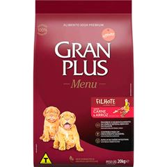 Ração Gran Plus Menu Cão Filhote Mini Grãos Carne e Arroz 20 Quilogramas