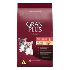 Ração Gran Plus Menu Cão Filhote Mini Pedaços Frango e Arroz 10,1 Quilogramas