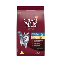 Ração Gran Plus Menu Gato Castrado Frango e Arroz 10,1 Quilogramas