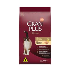 Ração Gran Plus Menu Gato Sênior Castrado Frango e Arroz 10 Quilogramas