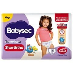 Fralda Babysec Shortinho Mega XXXG 6 x 16 Unidades