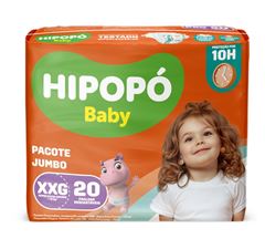 Fralda Descartável Hipopó Baby Jumbo Tamanho XXG 20  UN