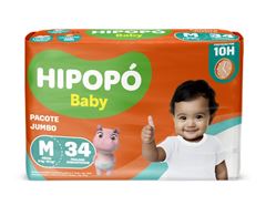 Fralda Descartável Hipopó Baby Jumbo Tamanho M  34  UN
