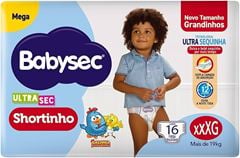 Fralda Babysec Ultra Shortinho Mega XXXG 16 Unidades
