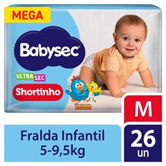Fralda Babysec Ultra Shortinho Mega Tamanho M  26  UN