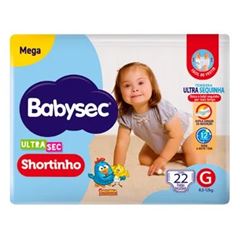 Fralda Babysec Ultra Shortinho Mega Tamanho G 22  UN