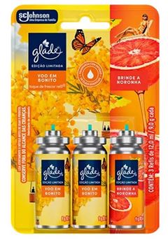 Kit com 2 Desodorantes de Ambiente Glade Voo em Bonito 12 ML mais 1 Tudo Fresco
